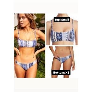 NWT MINKPINK Bounty Scoopneck Bikini Top and Bounty Basic Bikini Bottom.  Top: s